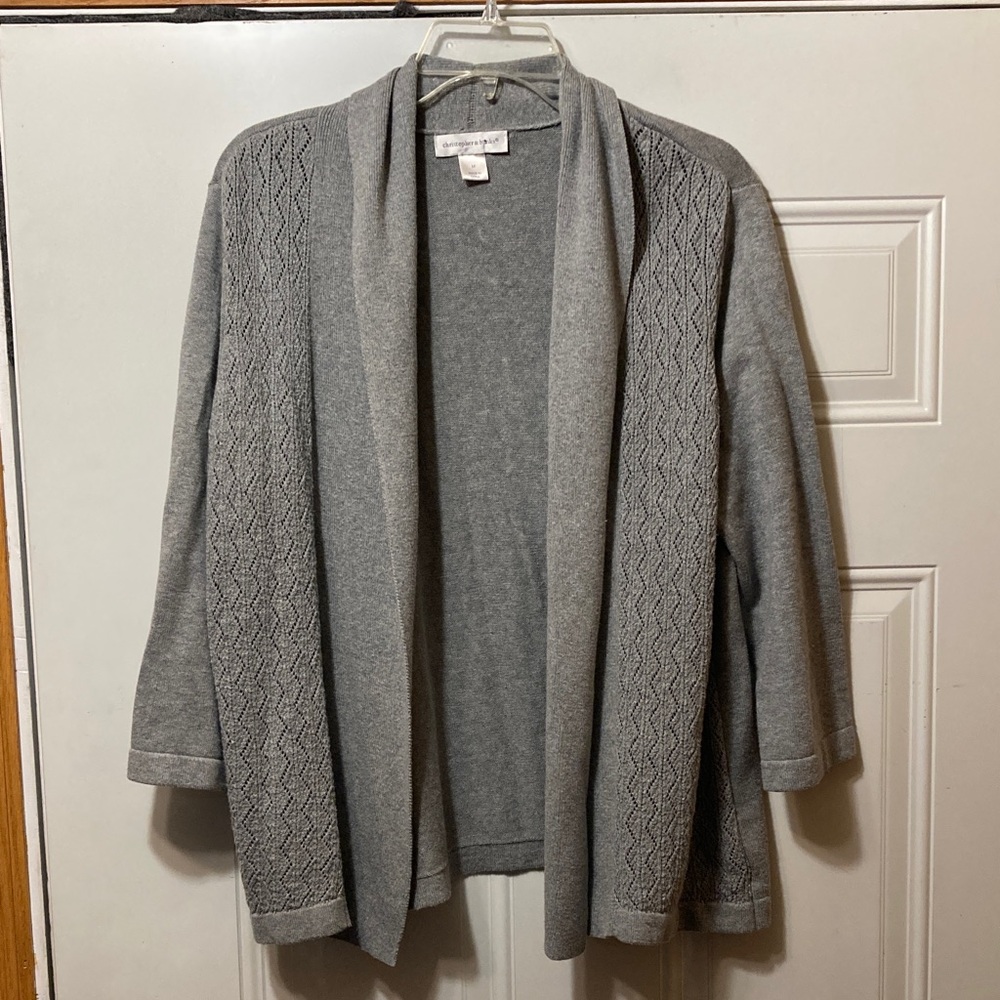Christopher‎ & Banks Gray Open Front Cardigan M